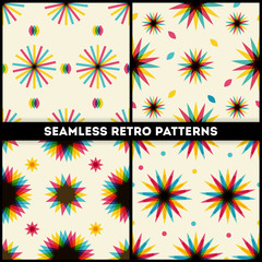 Abstract Retro Geometric seamless patterns collection