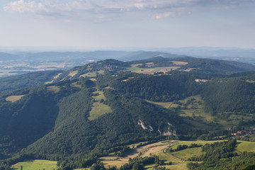 Fototapeta premium Vallées du Jura depuis le mont Poupet