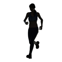 Fototapeta na wymiar silhouette jogging woman