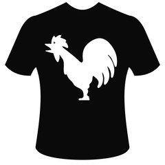 T-shirt with a picture of a rooster