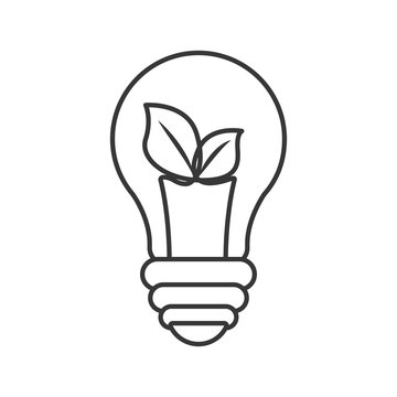 Save Energy concept represented by light bulb and leaf  icon. isolated and flat illustration 