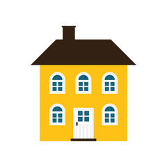 Family home concept represented by house with window icon. isolated and flat illustration 