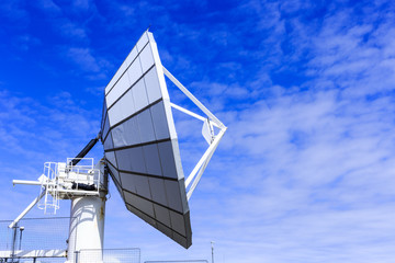 Big satellite stay on top of mountain.Blue satellite  of Greenla