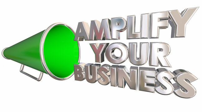 Amplify Your Business Bullhorn Megaphone 3d Illustration