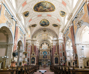 Fototapeta na wymiar Scots Abbey baroque interior, Vienna, Austria