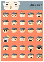 Little boy emoji icons, vector, illustration