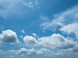 Cloud and sky. Perspective unique beautiful white cloud in blue sky.