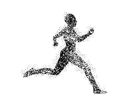 Marathon Runners silhouette art