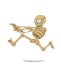 Skeleton vector. Monster in Halloween night