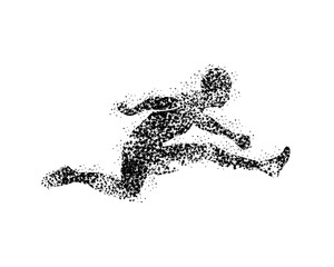 Running and Jumping athlete silhouette