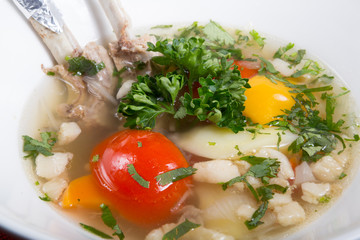 Traditional uzbek soup