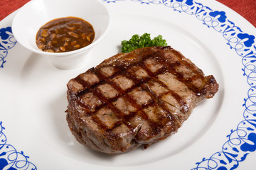 Grilled beef steak