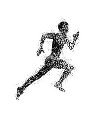 Marathon Runners silhouette art