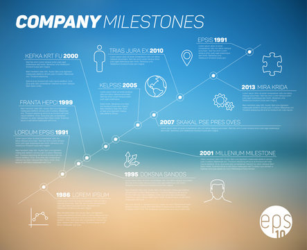 Vector company timeline infographic template
