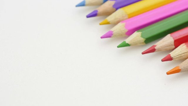 Sharpening color pencil.