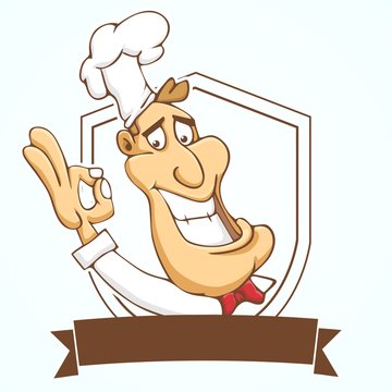 Banner with cartoon chef 