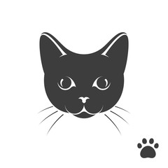 Black kitten with paw print 