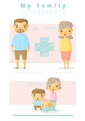 Family background and infographic , vector, illustration