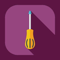 Flat modern design with shadow icons screwdriver