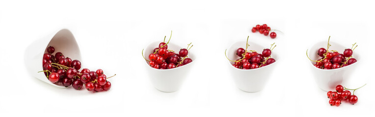 collection of red currants in bowles