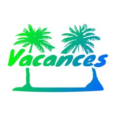 Vacances colorée sous les palmiers