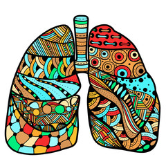 Hand drawn sketched lungs