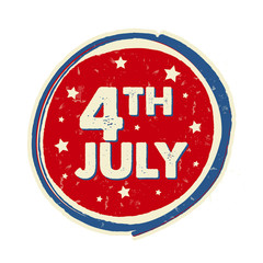 4th of July with stars in circle banner - USA American Independe
