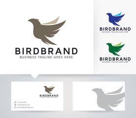 Bird Brand vector logo with business card template
