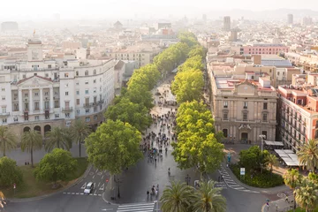 Poster Stadsgezicht inclusief la rambla in Barcelona, Spanje © kyrien