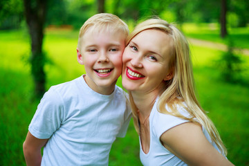 Obraz premium mother and son outdoor