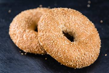 Sesame Bagels (selective focus)