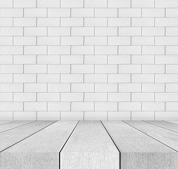 brick room and wooden floor