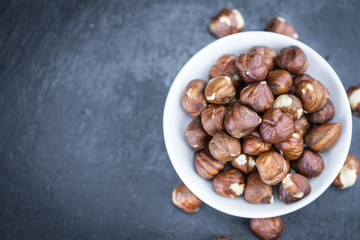 Portion of Hazelnuts