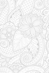 Seamless pattern with stylized flowers. Ornate zentangle seamless texture, pattern with abstract flowers. Floral pattern can be used for wallpaper, pattern fills, web page background.
