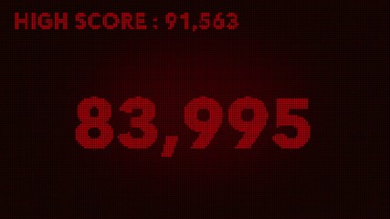Hit High Score and Game Over Retro Video Game Display Animation - Powered by Adobe