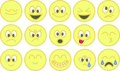 Muurstickers Emoticons, smileys © Elisabeth