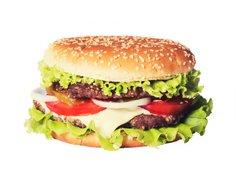 Delicious burgers with beef