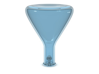 3D Character Inside a Laboratory Flask