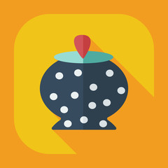 Flat modern design with shadow icons sugar-bowl