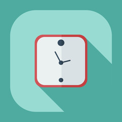 Flat modern design with shadow icons clock