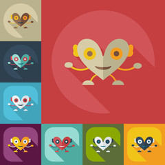 Flat modern design with shadow icons big heart