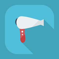 Flat modern design with shadow icons hairdryer