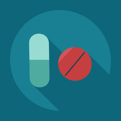 Fototapeta premium Flat modern design with shadow icons pills