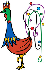 Stylized Colorful Rooster, 2017 - Year of Rooster