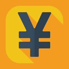Flat modern design with shadow icons currency unit