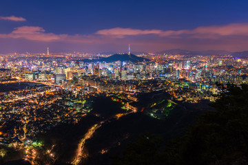 Korea,Seoul at night, South Korea city skyline