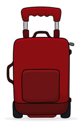 Red Travel Bag Isolated, Vector Illustration
