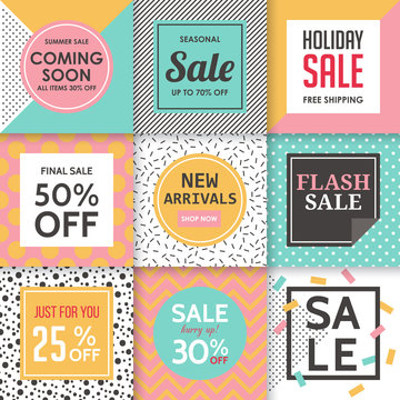 Modern Sale Banners Template For Social Media And Mobile Apps. C