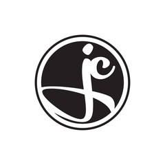 initial letter logo circle with ring