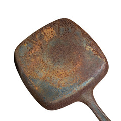 Rust texture on pan on white background
